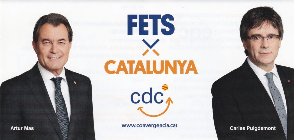 Cartel electoral de CDC, con Artur Mas y Carles Puigdemont
