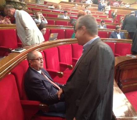 Els diputats Corbacho i Puig, aquest dijous al Parlament
