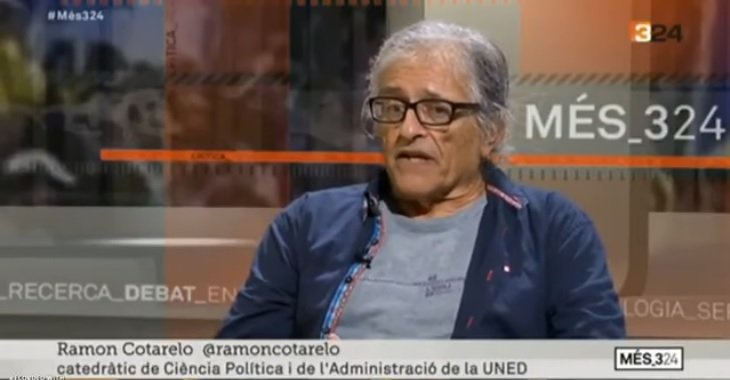 Ramon Cotarelo en una intervención en el programa Més324 de Tv3