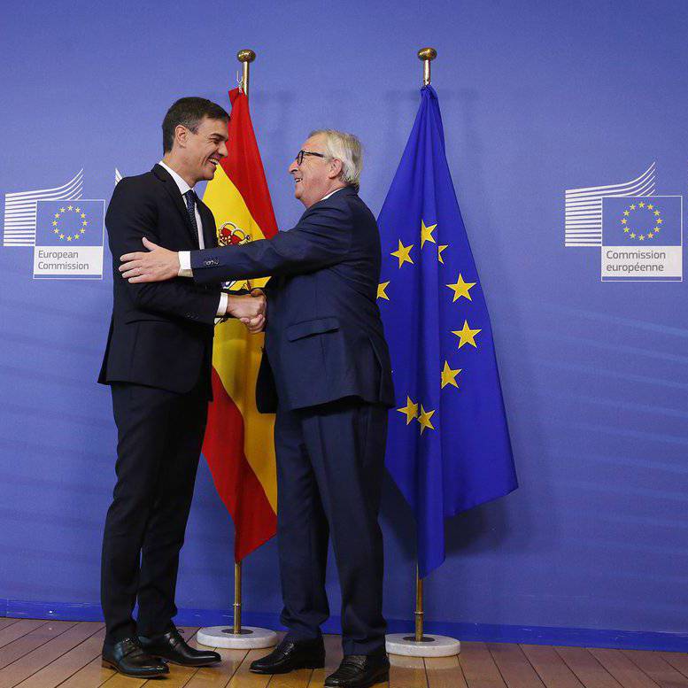 Pedro Sánchez amb Jean-Claude Juncker