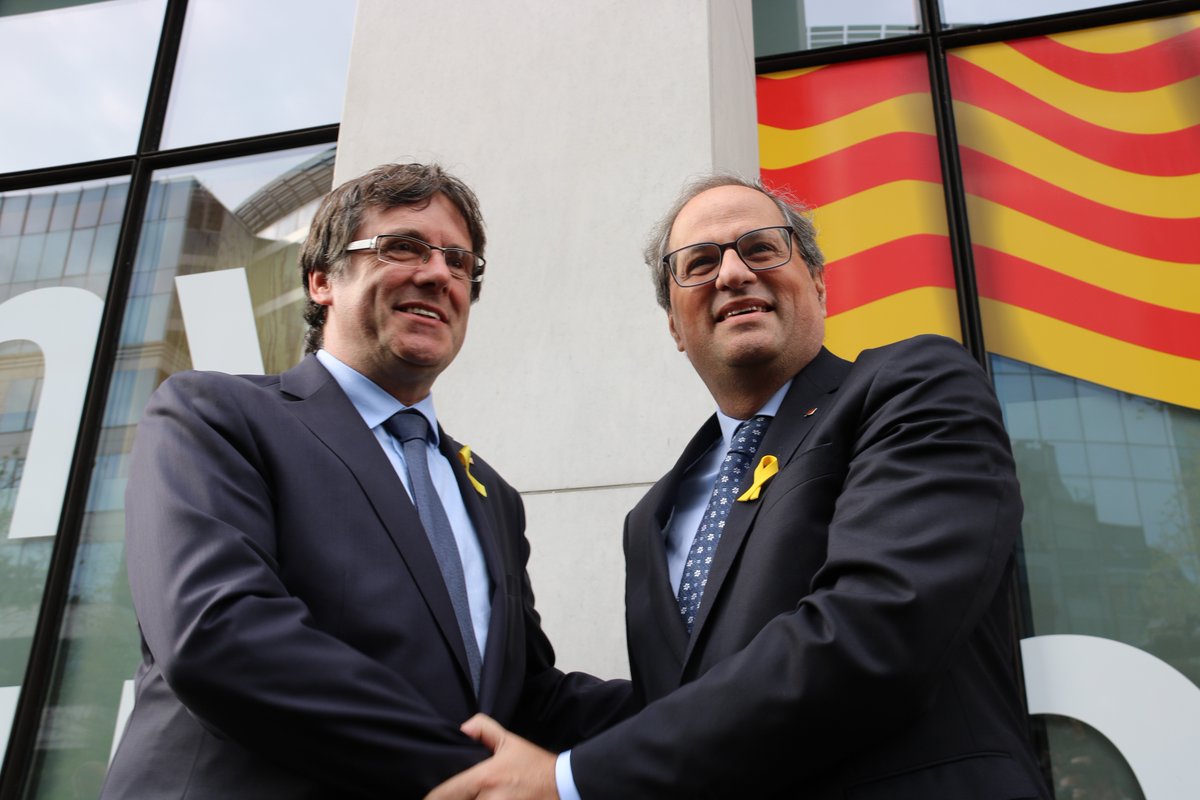 Carles Puigdemont amb Quim Torra, a Brussel·les