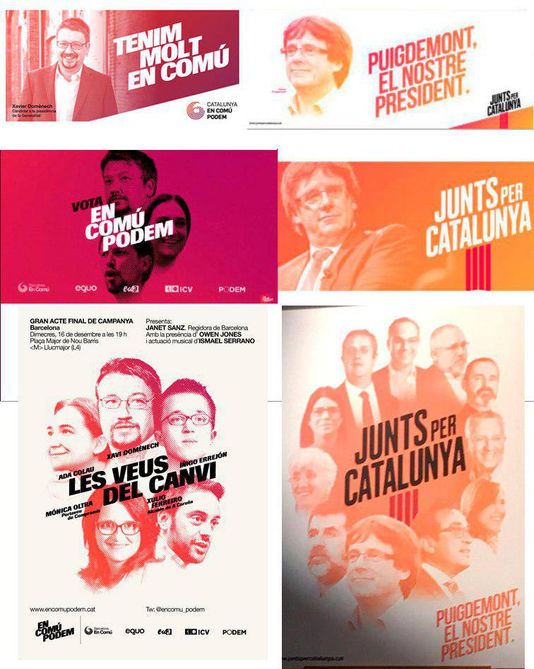 Cartells electorals Podem JxCat 21D