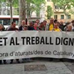 Manifestación reclamando derecho al trabajo