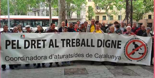 Manifestación reclamando derecho al trabajo