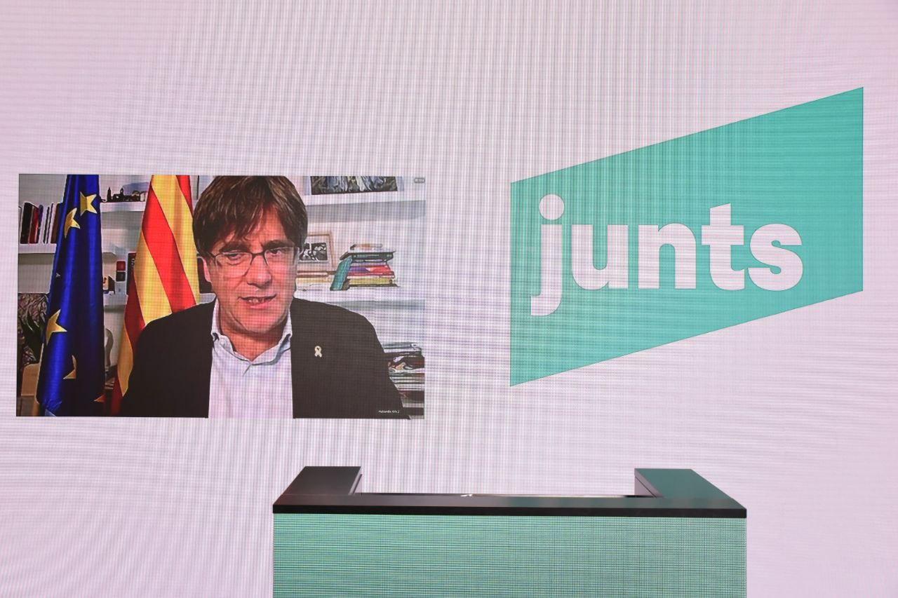 Intervenció de Puigdemont en un acte de Junts