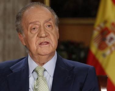 Juan Carlos I, durante el discurso de abdicación