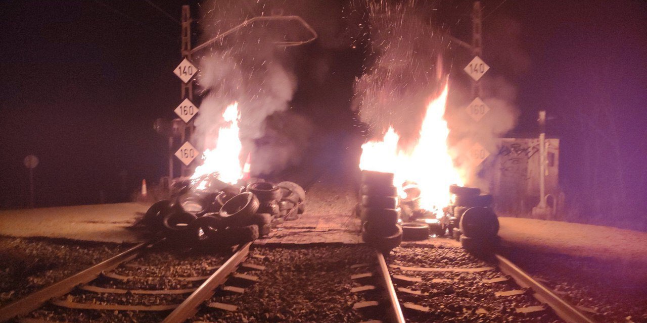 Vies del tren a l’alçada de Riudellots de la Selva