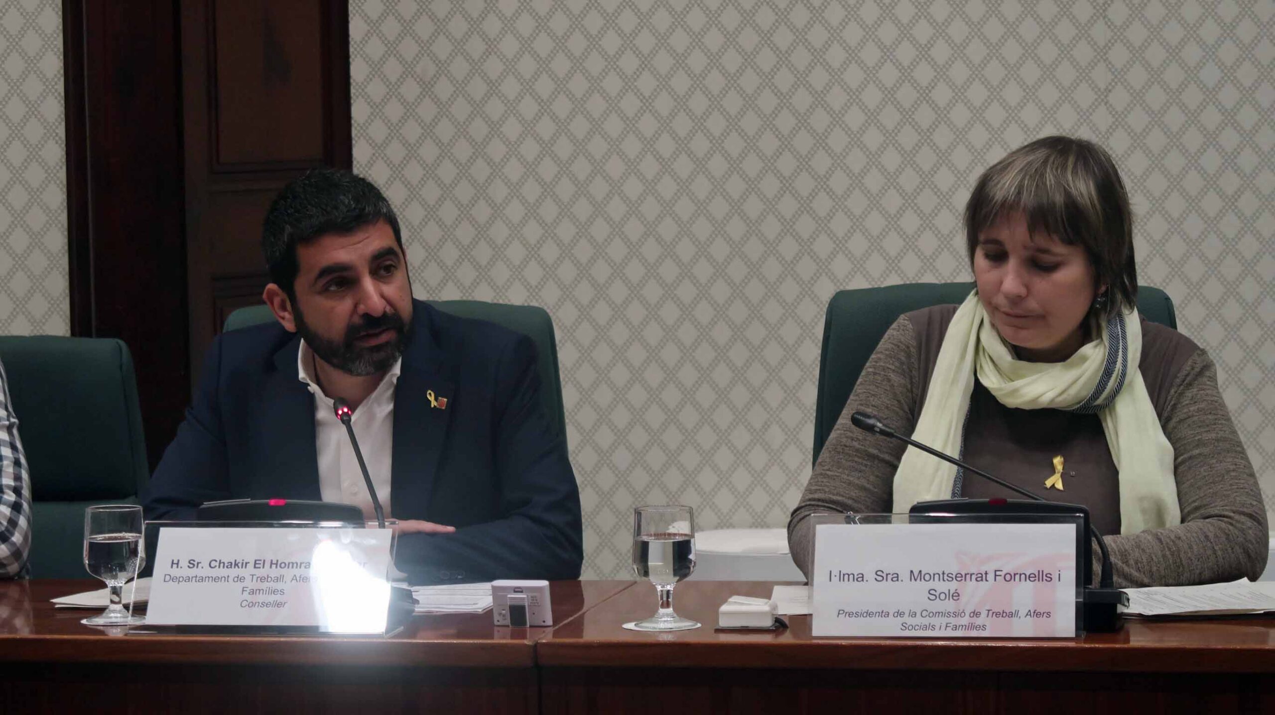 El conseller Homrani en una comissió al Parlament