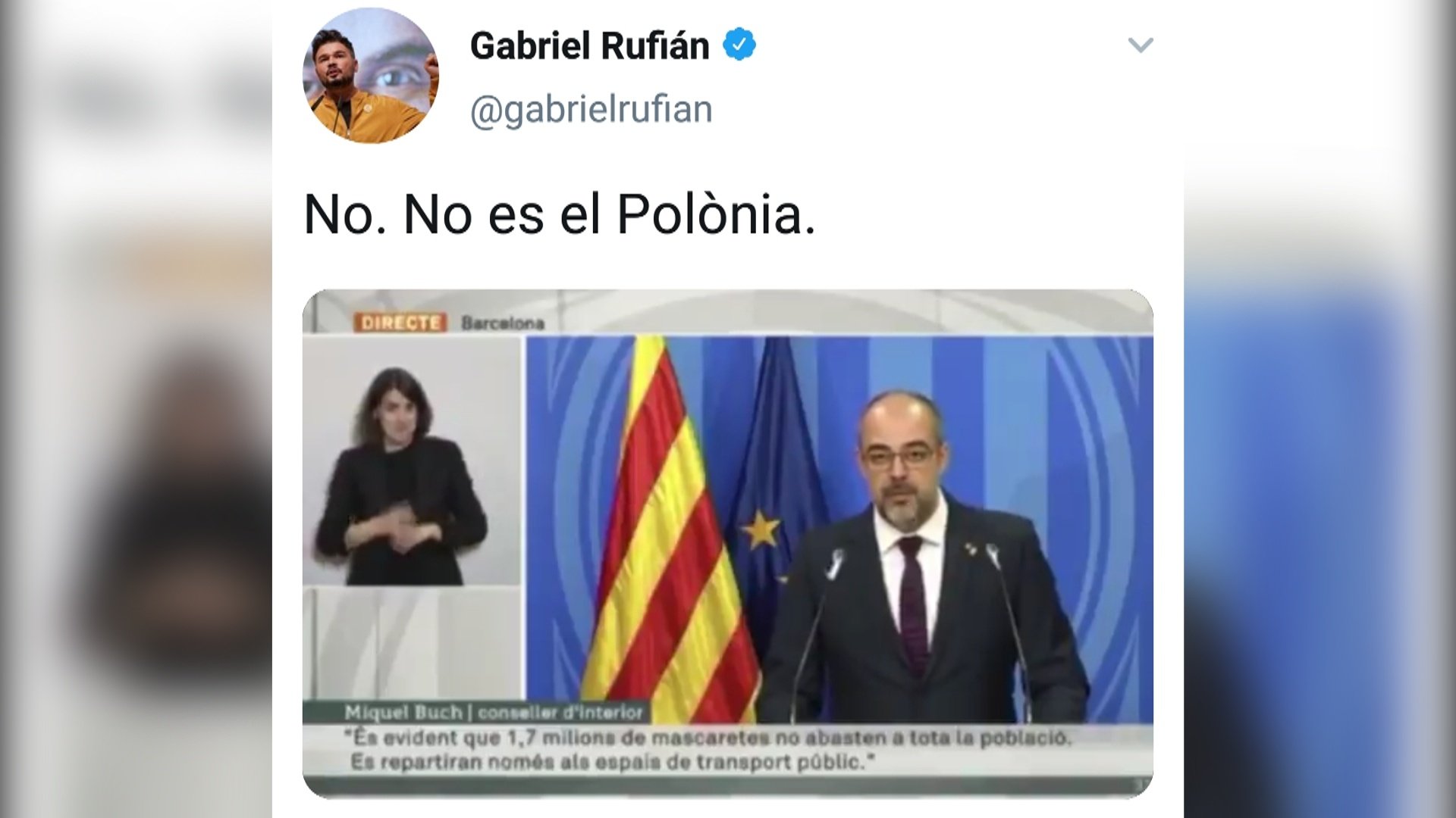 La piulada de Rufián