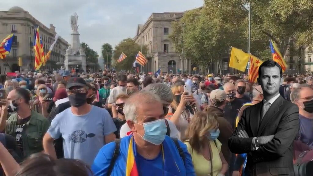 Protestas contra la presencia de Felipe VI