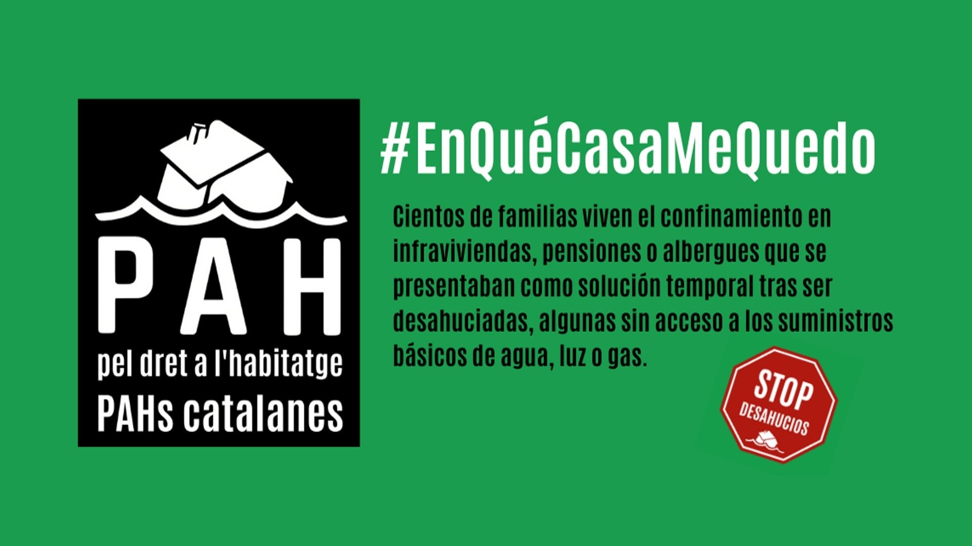 Póster de la campaña 'EnQuéCasaMeQuedo' de las PAH catalanas