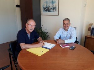 Joan Manuel Loureiro i l'alcalde de Palafrugell, Josep Piferrer (ERC),