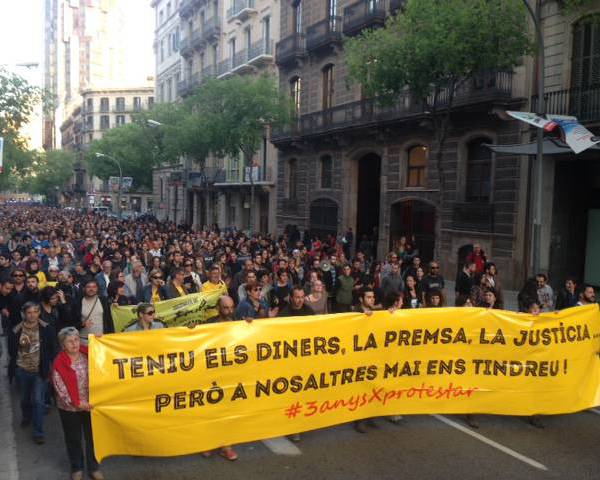 Manifestació de l'assemblea encausats pel Parlament