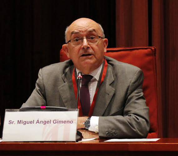 Miguel Ángel Gimeno compareixent al Parlament