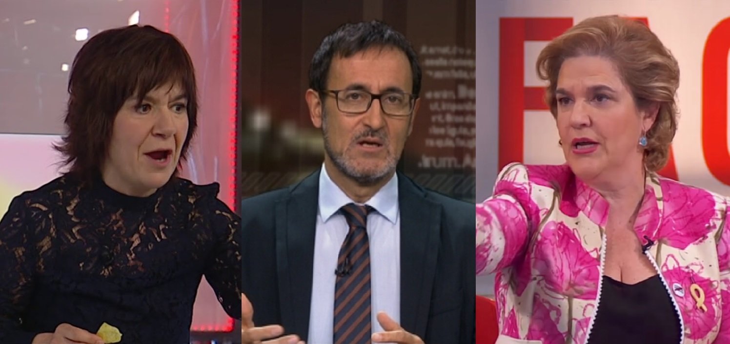 Empar Moliner, Xavier Graset y Pilar Rahola, en intervenciones en TV3