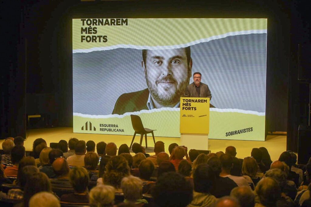 Intervención de Nuet en un acto de campaña de ERC