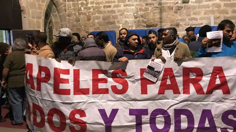Manifestació d'immigrants demanant la seva regularització