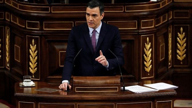 Pedro Sánchez, en la seva intervenció al Congrés dels Diputats