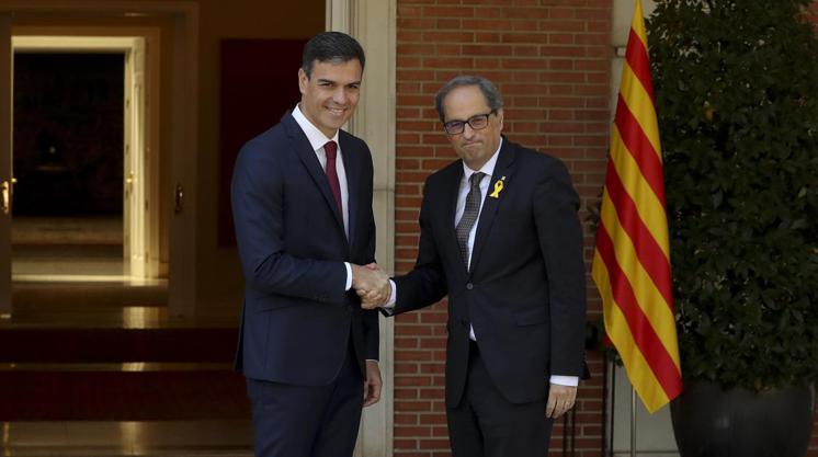 Pedro Sánchez amb Quim Torra