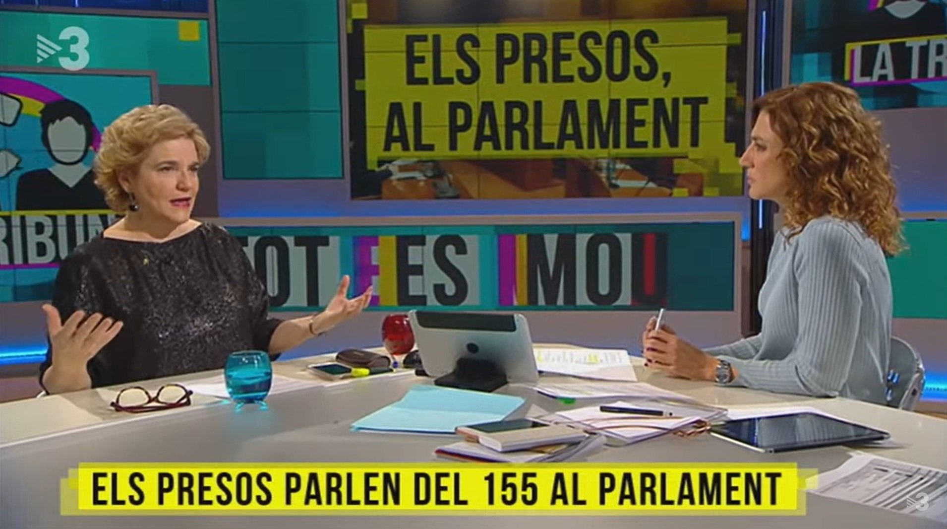 Pilar Rahola, en una intervención en el programa 'Tot es mou', de TV3