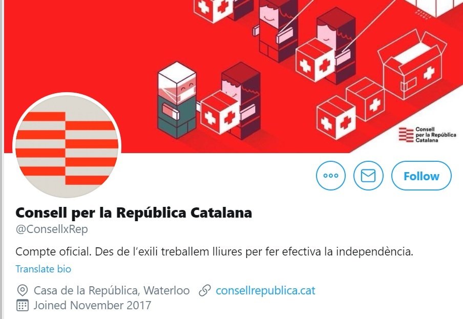 Portal de Twitter del Consell per la República