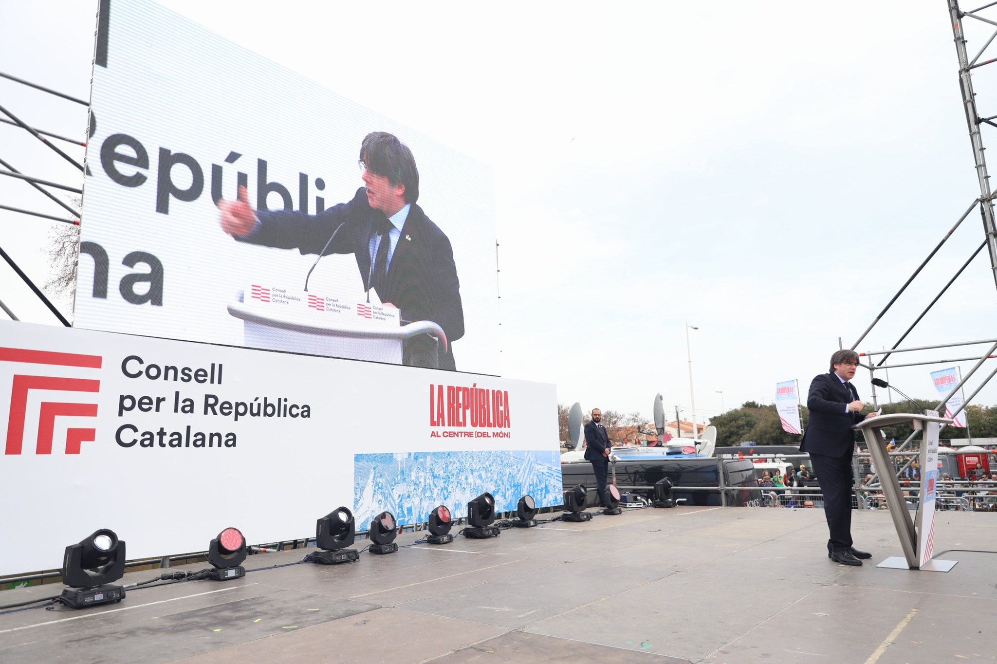 Puigdemont, durant el seu discurs a Perpinyà