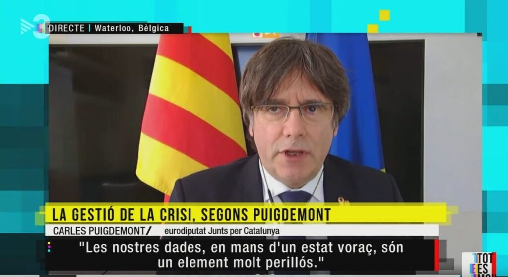 Puigdemont, durante una entrevista en TV3