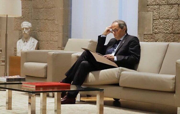 Quim Torra en el Palacio de la Generalitat