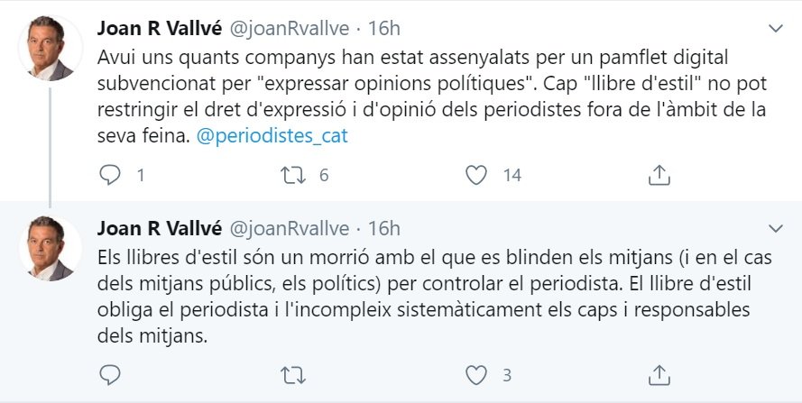Piulades on el periodista de TV3 Joan R Vallvé critica el Llibre d'Es