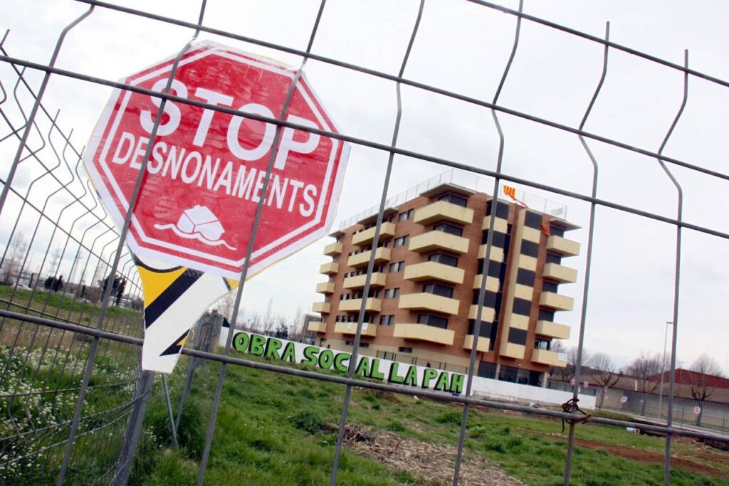 Un senyal que indica 'stop desnonaments'