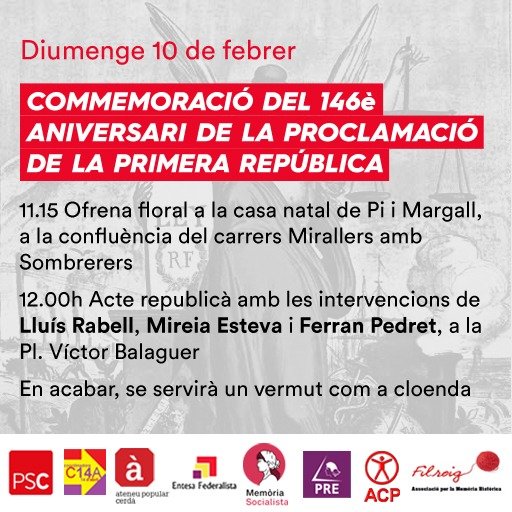 Targetó del acto de recuerdo de la Primera República española