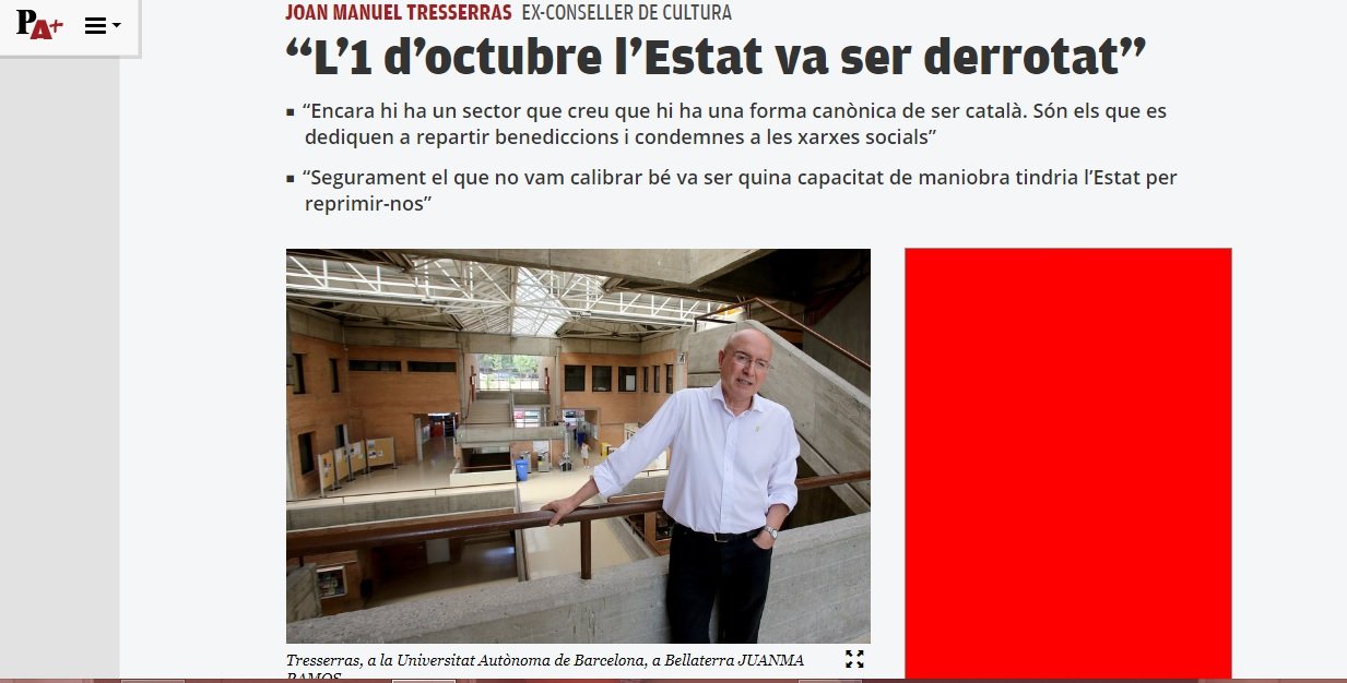 Entrevista de El Punt Avui a Joan Manuel Tresserras