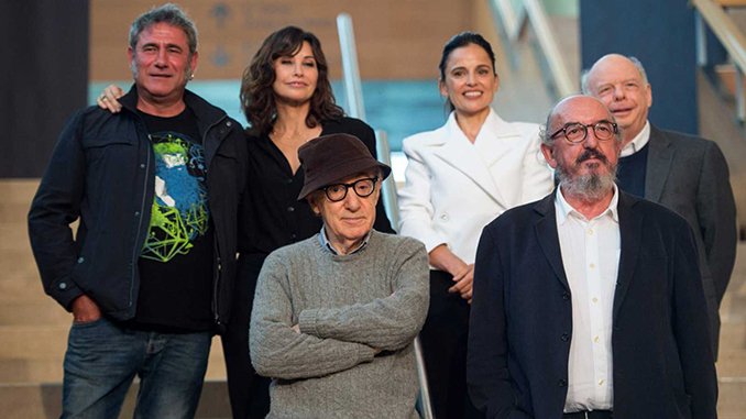 Woody Allen, Jaume Roures y actores de la película 'Rifkin's Festival'