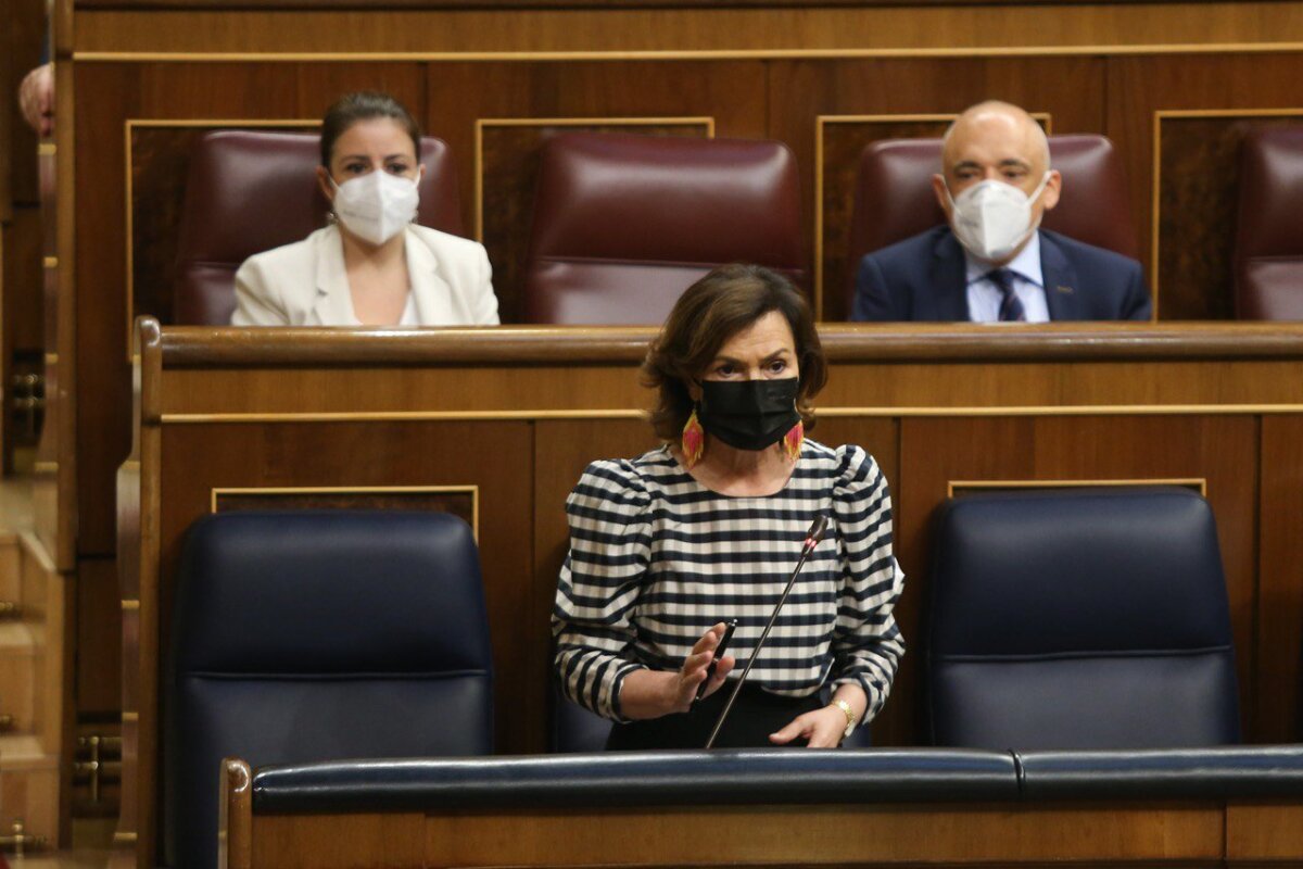 Carmen Calvo a la sessió de control del Govern espanyol