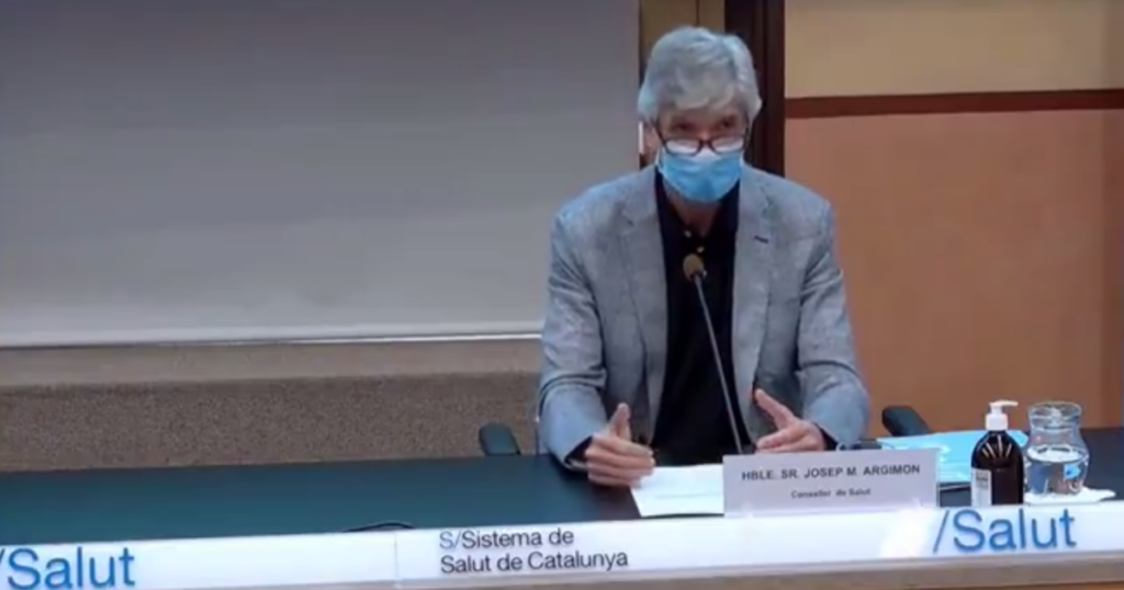 El consejero de Salud, Josep Maria Argimon