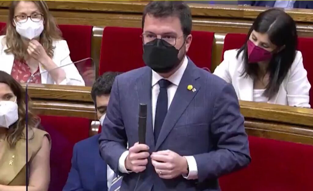 Pere Aragonès a la primera sessió de control del Govern