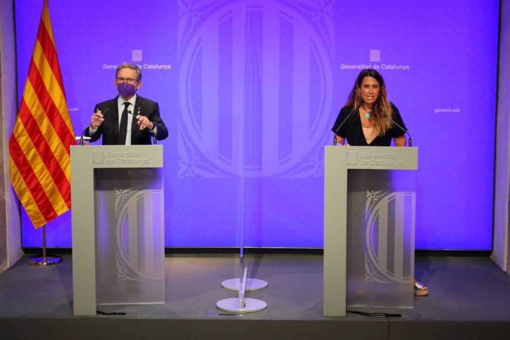 Compareixença del conseller Jaume Giró i la portaveu del govern, Patrícia Plaja