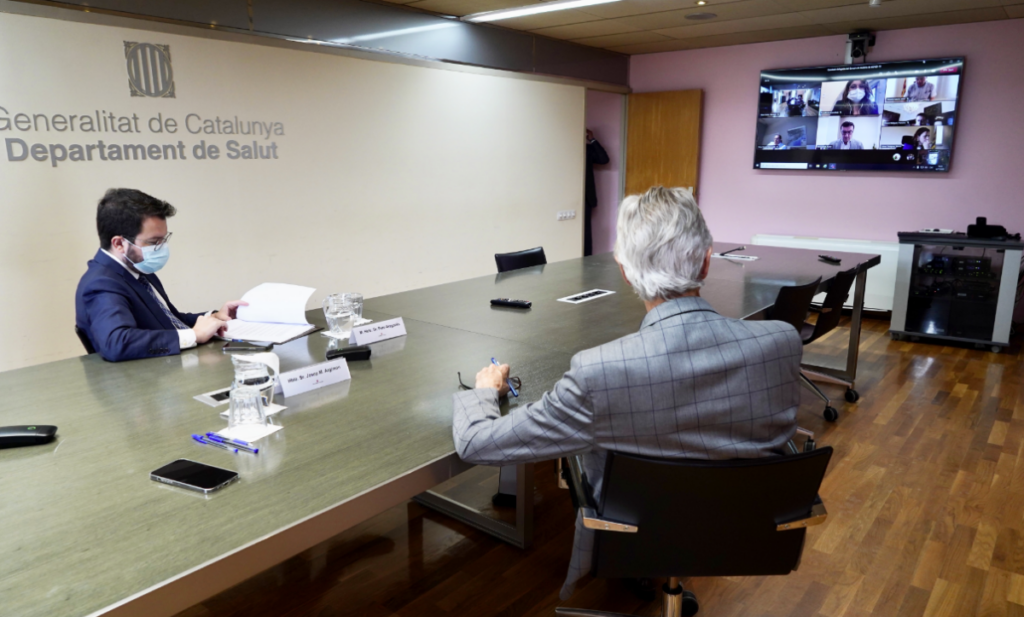 Reunió del president Aragonès amb responsables de Salut