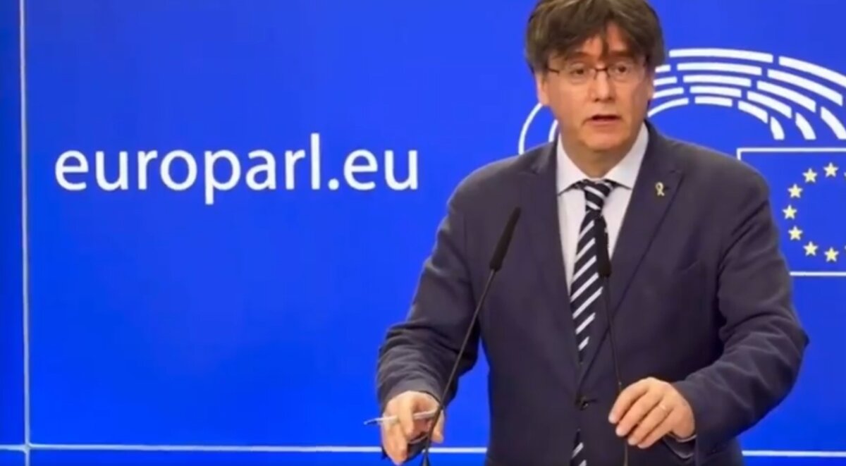 El líder de JxCat, Carles Puigdemont, en el Parlamento Europeo