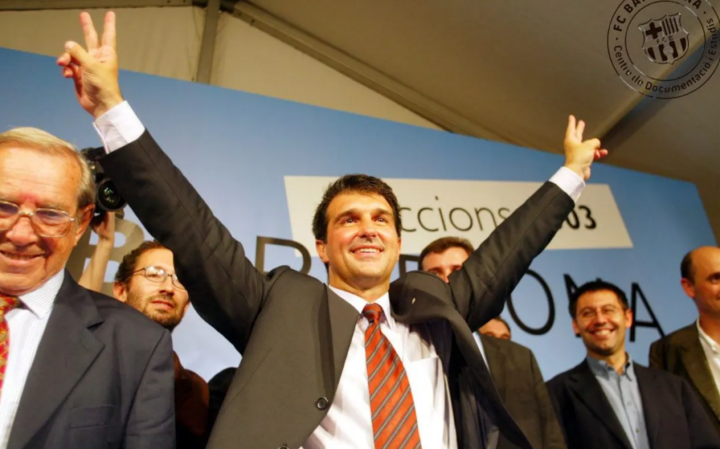 Joan Laporta en las elecciones de 2003 (FC Barcelona)