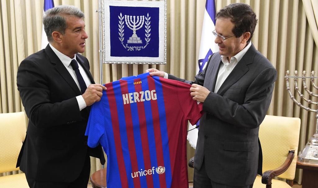 Joan Laporta amb el president d'Israel, Isaac Herzog