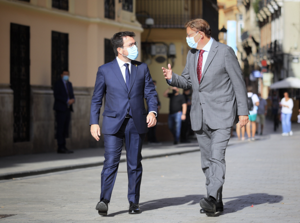 Los presidentes Pere Aragonès y Ximo Puig