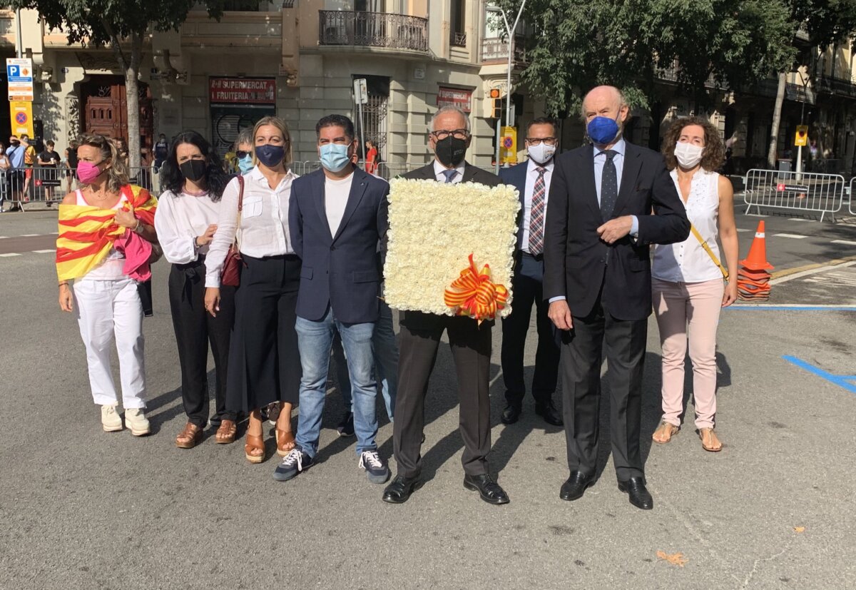 Josep Bou, antes de la ofrenda a Rafael Casanova