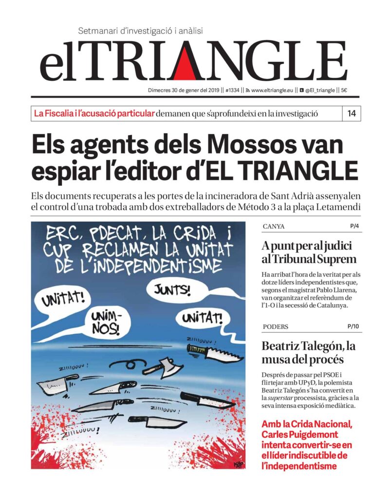 Els agents dels Mossos van espiar l’editor d’EL TRIANGLE