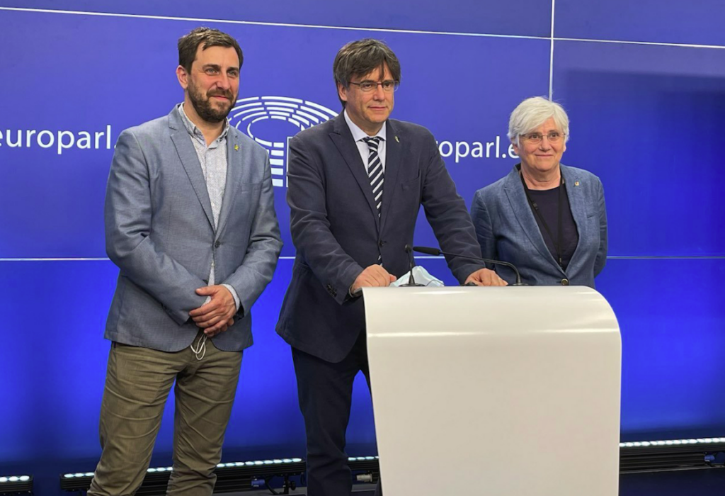 Comín, Puigdemont i Ponsatí al Parlament Europeu