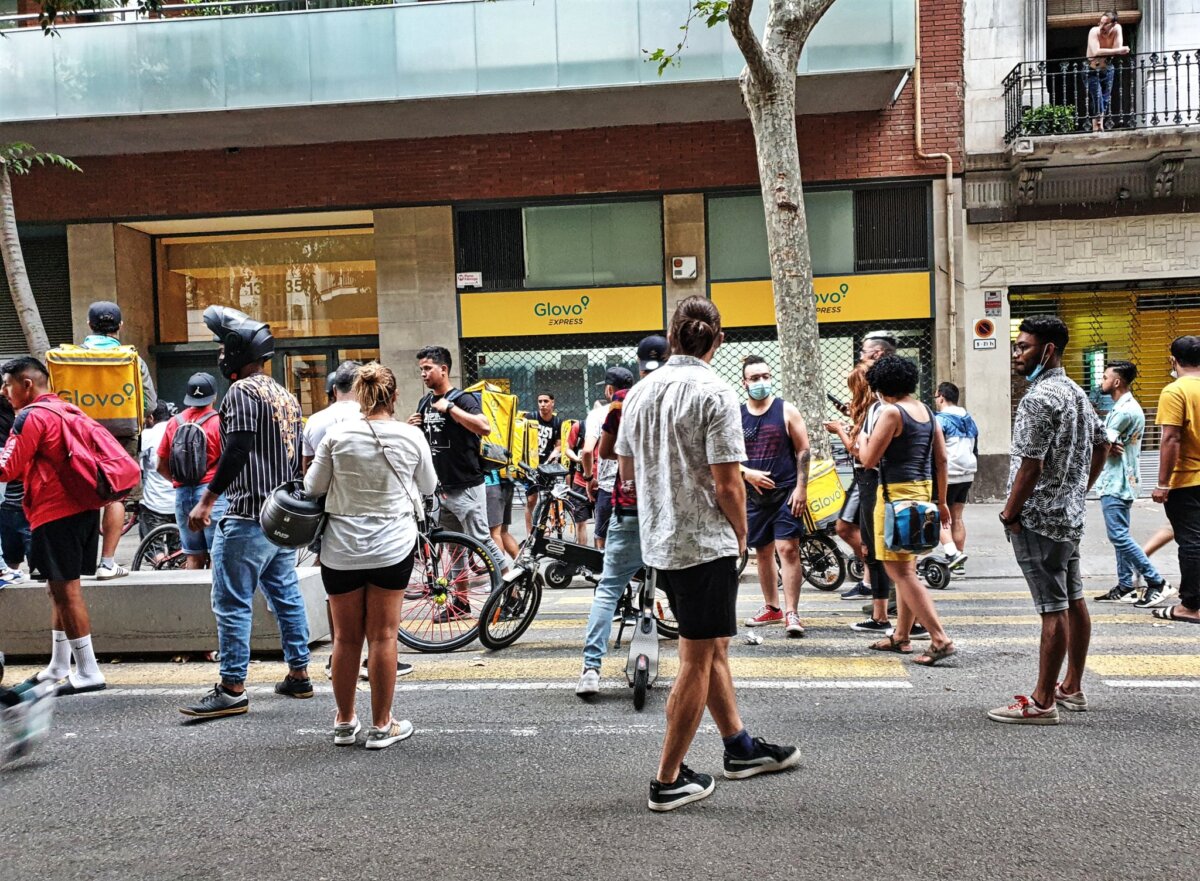 Mobilización de trabajadores de Glovo