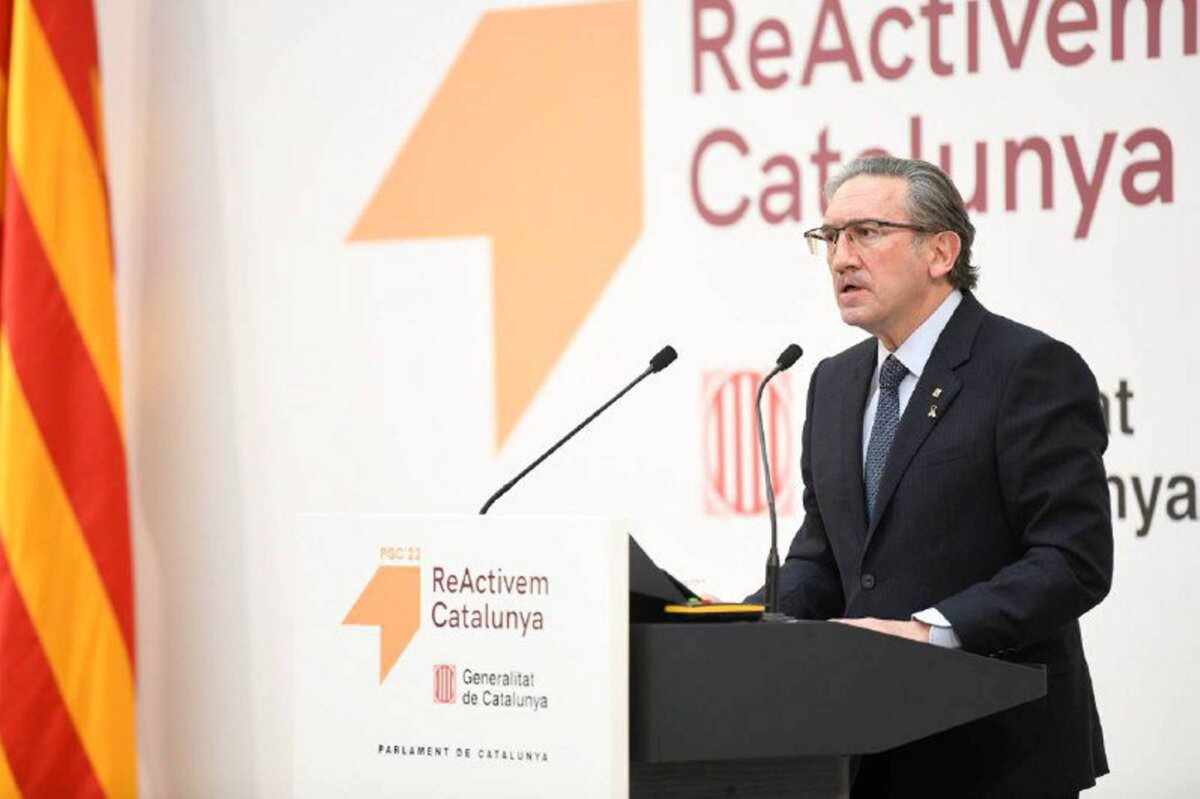 El conseller d'Economia, Jaume Giró, presentant els pressupostos