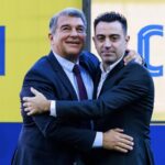 Joan Laporta y Xavi Hernández
