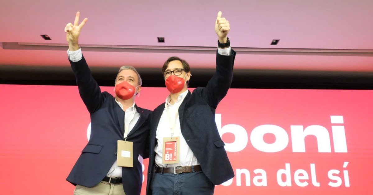 El tinent d'alcalde de Barcelona, Jaume Collboni, i el líder del PSC, Salvador Illa