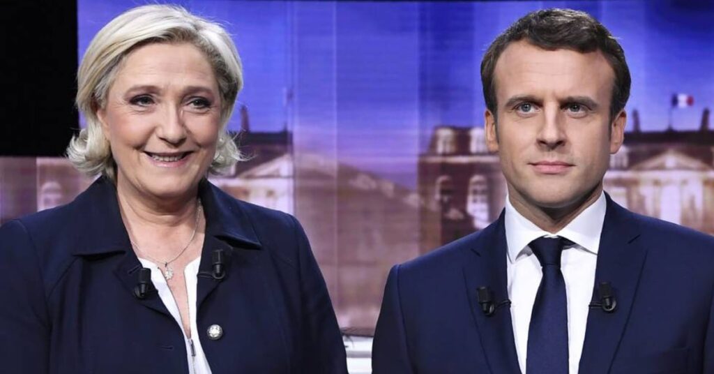 Marine Le Pen i Emmanuel Macron al debat presidencial a França (France 24)